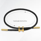 Simple Titanium Rope Steel wire Bracelet, Bracelet with Adjustable Design Polished H Shape Buckle, Fashion Gift for Women Men
