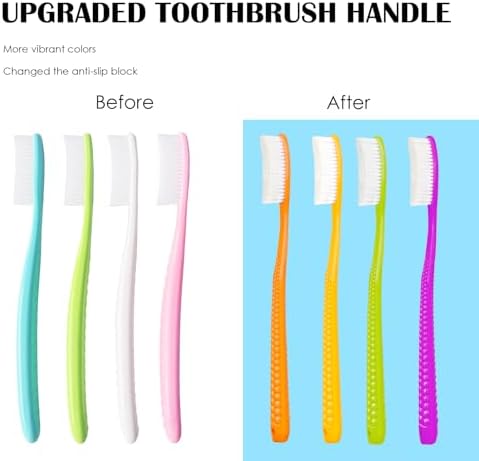 EasyHonor Huge Head Toothbrush with Hard & Firm bristles BPA Free for Proper Dental Care 4 Pack with White Hard Bristles.