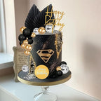 MEMOVAN 25pcs Man Cake Topper Disco Ball Cake Topper Black & Gold Balls Palm Leaves Black Gold Boho Cake Decorations for Man Boy Bohemian Black Theme Wedding Baby Shower Birthday Party