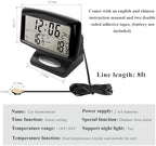 Car Digital Thermometer Clock, 2 in 1 Easy to Read Car Indoor Outdoor Thermometer with LCD Backlight, Vehicle Luminous Clock & Temperature Meter, Car Internal Accessories