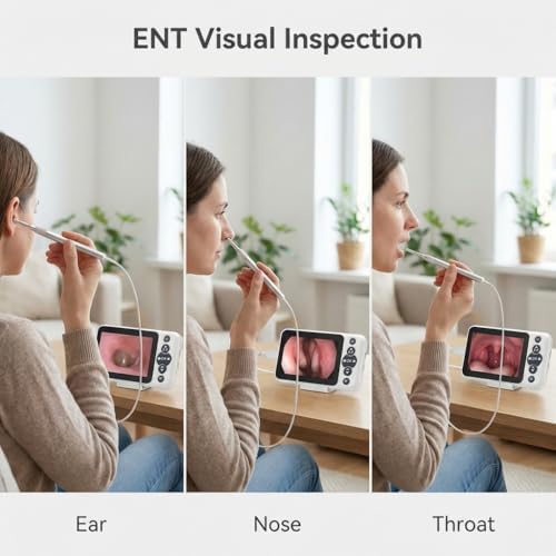 Digital Otoscope with 4.5" HD Screen, Ear Wax Removal Tool Kit with Camera, 3.9mm Ear Scope, No App or WiFi Needed, 32GB Card, Visual Ear Cleaner for Adults, Kids & Pets, Photo and Video