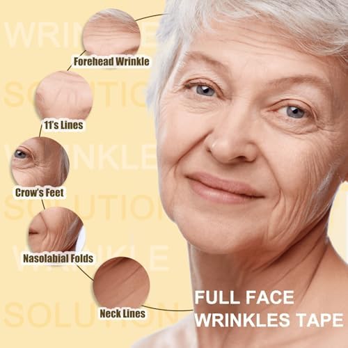 Face Tape, Face Lifting Tape for Wrinkle, Wrinkle Tape for Face, Kinesiology Tape for Face, Anti-Wrinkle Tape Facial Myofascial Lift Tape, Facial Tapes for Wrinkles Overnight 5cm*5m