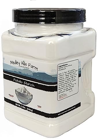 Potato starch gluten free by Medley hills farm 1.5 lbs. in Reusable Container - No Artificial Ingredients or Preservatives, Great for Thickening, Cooking and Baking - Gluten Free - Kosher