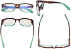Eyekepper Blue Light Filter Reading Glasses - Reduce Eye Strain Computer Readers - Tortoise/Green