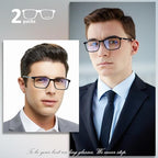 Multifocus Reading Glasses Men,No Line Bifocal Progressive Multifocal Readers,Blue Light Computer Frame Eyeglass