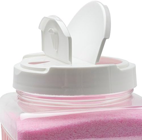 The Candery Cotton Candy Floss Sugar Strawberry Flavor- Reusable Plastic Jars - Easy Pour and Scoop Spout - 48oz 3LB