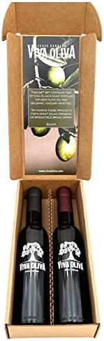 Viva Oliva Two 200ml (6.8oz) Variety Gift Set - Tuscan Herb Infused Olive Oil and Traditional 18 Year Balsamic Vinegar - Premium Quality - 100% Natural