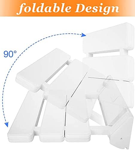 Wall Mounted Shower Stool Foldable, Shower Seat for Inside Shower for Elderly and Baby, Shower Seat for Inside Shower Modern - Waterproof and Non-Slip (White)