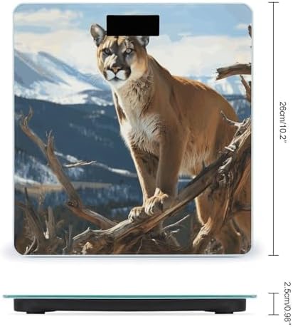 Panther Mountain Lion Bathroom Scale for Body Weight Scales Digital Smart Highly Accurate Bathroom Scales with LCD Display Tempered Glass Non-Slip Automatic Weighing Scale 400 Lb