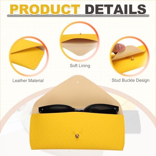 PATIKIL Leather Glasses Case, Soft Sunglasses Case Portable Eyeglass Storage Bag for Women Men Glasses Organization
