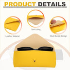 PATIKIL Leather Glasses Case, Soft Sunglasses Case Portable Eyeglass Storage Bag for Women Men Glasses Organization