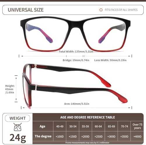 Reading Glasses Blue Light Blocking Computer Readers 4 Value pack Cheaters fashion Men & Women