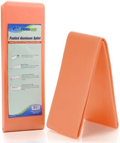 Primacare IS-5236 36", 3-Pack, Padded Aluminum Splint for Hands, Legs, Fractured Limbs, Nose, Ankle or Braces, Universal Waterproof Medical Tactical Splints for First Aid and Emergency Support, Orange