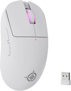 ATTACK SHARK×Magic-Refiner G6 Wireless Gaming Mouse Tri-Modes Connection 2.4G/BT/USB-C 24000 DPI 1000Hz Polling Rate with Anti-Slip Grips,750mAh Battery Gaming Mice for Laptop/PC/Mac Gamer White