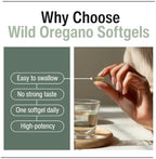 Vegan Wild Oregano Oil Capsules Organic, 86-90% Carvacrol - Oil of Oregano per Softgel - Immune and Digestive Support, Natural Antioxidant, Vegan, Non GMO, 120 Capsules