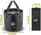 20L Collapsible Bucket – 5 Gallon Portable Folding Water Container with Handles for Car Wash, Camping, Gardening & Fishing Outdoor Use – Leakproof, Durable Foldable Space-Saving Design (Black)