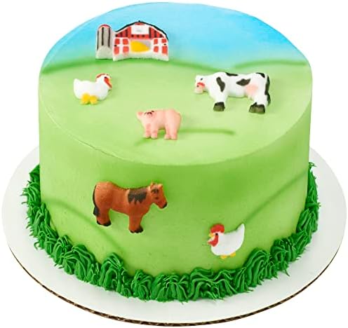 Lucks Dec-Ons Decorations Molded Sugar/Cup-Cake Topper, Farm Animals Assortment, 1-1 3/4 Inch, 96 Count