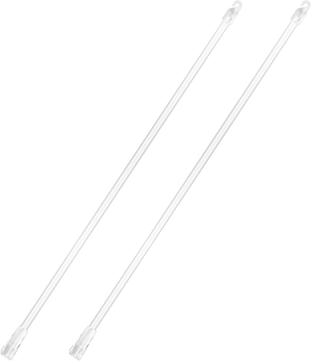 17 Inches 2 Pieces Blind Wand, Vertical Replacement Parts, Tilt Replacement, Clear Rod with Hook and Grip, Plastic Opener, Long Window Stick Tilt Rod