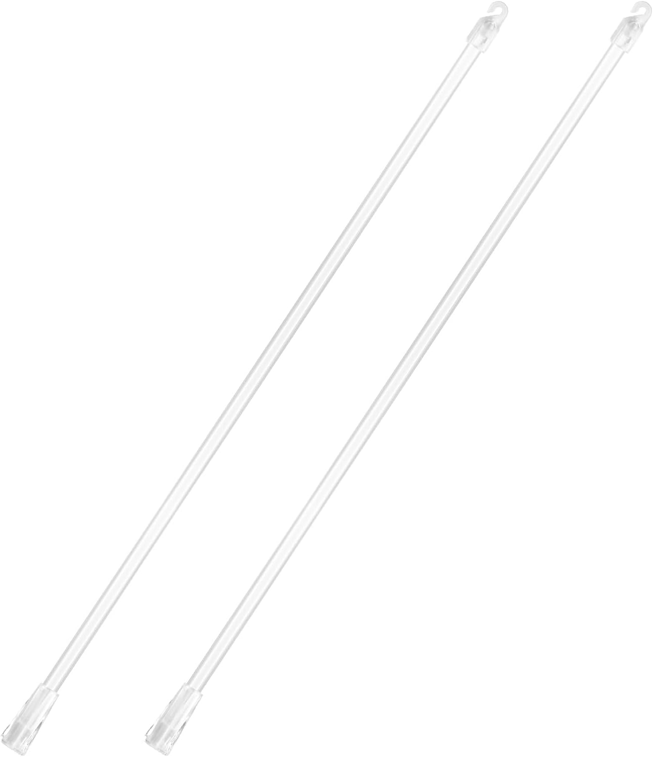 17 Inches 2 Pieces Blind Wand, Vertical Replacement Parts, Tilt Replacement, Clear Rod with Hook and Grip, Plastic Opener, Long Window Stick Tilt Rod