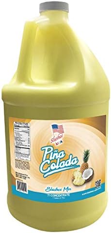 Pina Colada Slushee Mix Case of 4 x 1 Gallons | 512oz (Yields Approx. 385-12oz servings per case) | Mixing Ratio 7 (Water) to 1 (Product Mix)