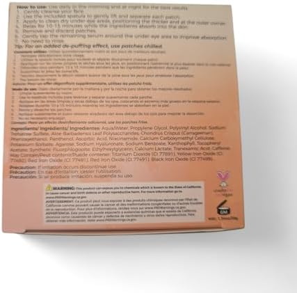 Caffeine De-Puffing Jelly Eye Masks with Tranexamic Acid, Niacinamide, Hyaluronic Acid, 30 Pieces, 1.34 oz