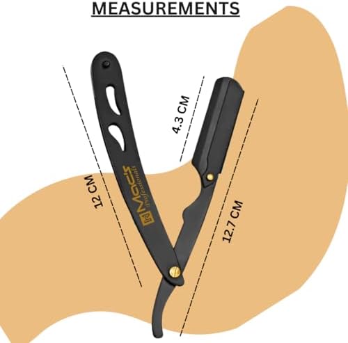 Professional Straight Razor for Men Barber Straight Edge Razor with Derby Blades and Pouch. Stainless Steel Shavette Razor for Men – 100 Pack for Smooth, Precise Shaving