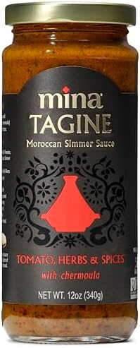 Mina Tagine Moroccan Simmer Sauce Bundle – Royal Ras El Hanout, Chermoula, and Classic Ginger Saffron – 12 oz Each – Non-GMO, Gluten-Free, Made with Olive Oil, Authentic Moroccan Spices