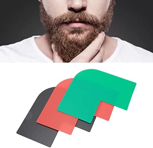 FILFEEL Beard Shaping Template, 3pcs Mustache Sideburns Guide Styling Tool for Jaw Cheek Neck Line, with Plastic Material for Home Hair Salon Travel