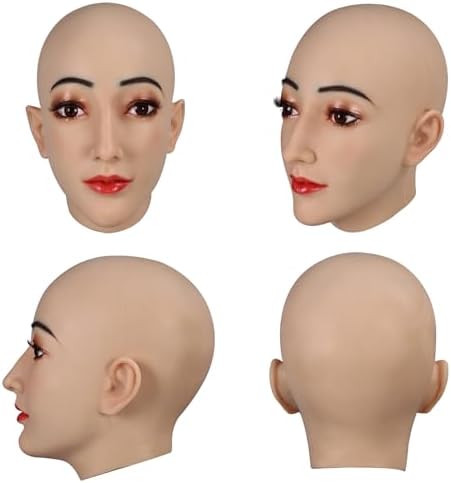 Silicone Mask Realistic Female Mask Full Head Mask Can Makeup for Crossdresser Cosplay Transgender
