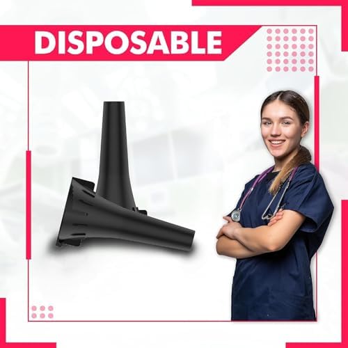 4.25mm Disposable Ear Specula for W-e-l-c-h A-l-l-y-n Otoscopes Speculums,Compatible with All Universal Otoscopes, Disposable Otoscope Covers, Plastic Replacement Specula Tips|Black Color|Bag of 1000|