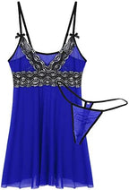 Zadaos Mens Sheer Lace Mesh Lingerie Nightwear Adjustable Spaghetti Straps Lace Trim Chemise Sleepwear