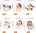 Rsstarxi 60 Pack Edible Santa Claus Cupcake Toppers Wafer Paper Santa Claus Merry Christmas Cake Decorations for Celebrating Merry Christmas Theme New Year Holiday Party Decorations Supplies
