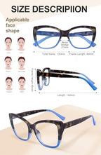 OKH 3-Pack Women Oversized Reading Glasses -Blue Light Blocking, Designer Ladies Large Frame Readers