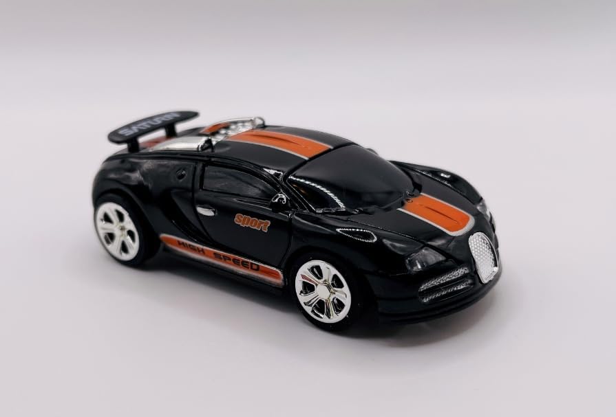 Mini RC 1:58 Scale Small Pocket Portable Micro Racing Car Can Miniature Coke Can Upgraded 2.4G Wireless Radio Remote Control for Multi-Users (Qty. 1 = 1 Can) (Bugatti)