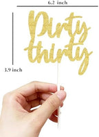 Dirty Thirty Birthday Cake Toppers, golden Cake Topper, 30 cake topper, 30th birthday decorations,30th Birthday Cake Topper, 30 Decorations for Cake