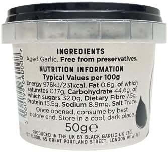 The Original Black Garlic Sweet & Savoury Peeled Cloves 50g - Gourmet, Aged to Perfection, Ready-to-Eat, 100% Natural & Vegan