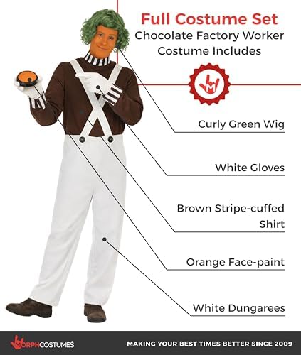 fun shack Chocolate Factory Worker Costume Adults, Chocolate Factory Costume, Halloween Costumes Men, Funny Adult Costumes