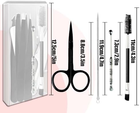 Tweezers Kit Tweezer for Women Facial Hair Removal Tweezers Professional Tweezers Set Eyebrow Tweezer, [9+1 PCS] Professional Stainless Steel Eyebrow for Women &Men,Black Beauty Sets