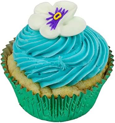O'Creme Pansy Royal Icing Sugar Flower 1-1/4 Inch - for Cake Decorating - Decorations for Cakes, Cupcake Toppers - Birthday, Wedding, Valentines, Baby Shower - Set of 16 White