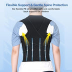 babaka Posture Corrector for Kids and Teens Adjustable Full Back Support Brace, Scoliosis, Dowagers Hump, Hunchback, Spine Corrector Boys and Girls (Medium, Waist: 18''-22'')