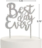 Fun Express Best Day Ever Acrylic Cake Topper - Home Decor - 1 Piece