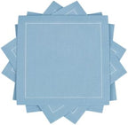 Five Star Napkins Luxury Cotton Cloth Cocktail Napkins - Bar Napkins, Party Napkins, Beverage Napkins, Events, Holiday, Wedding, Birthday, Parties - 4.5" x 4.5" - Disposable (50 x) Sky Blue