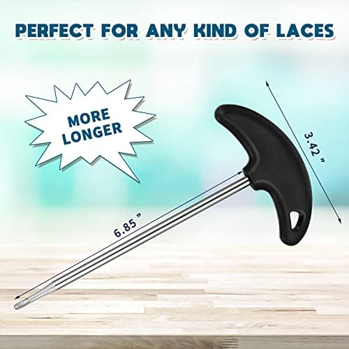 Tondiamo Shoe Lace Tightner Stainless Steel Plastic Hockey Skate Tightener Wire Sports Skate Key Tool Shoe Lace Puller Ice Roller Skate Tool for Ice-Skates Figure-Skates Boots