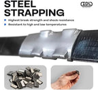 IDL Packaging Refill for Round 5/8" Steel Strapping Kits - 5/8" x 200' Steel Strapping Coil in Self-Dispensed Cardboard Box and 100 of 5/8" Closed Seals