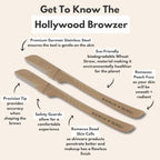 Hollywood Browzer Dermaplaning Face Razor for Women - Facial Hair Remover - Peach Fuzz - Eyebrow Shaper - Precision Blade Sensitive Skin Care for Upper Lip Chin -Travel Size Grooming Kit - Gold - 2 pc