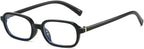 YAMEIZE Rectangle Blue Light Glasses for Women Men Small Narrow 90S Blue Light Blocking Glasses for Computer