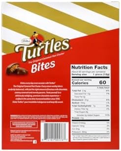 Turtles Original Bite-Size Candies, 0.42 Oz, Pack Of 60