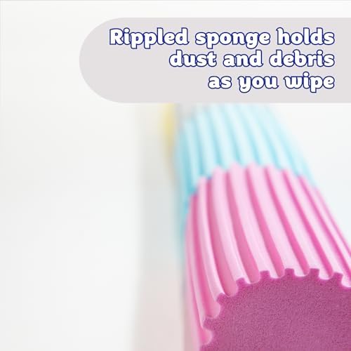 Scrub Daddy Damp Duster, Magical Dust Cleaning Sponge, Dusters for Cleaning, Venetian & Wooden Blinds Cleaner, Vents, Radiator, Skirting Boards, Mirrors, Dust Brush Tools, Home Gadgets, Light Blue