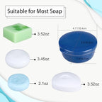 2 Pack Travel Soap Container, Round Portable Soap Dishes for Soap and Shampoo Bars, Soap Holder for Travel Shower Gym Bathroom (Navy Blue, Gray)