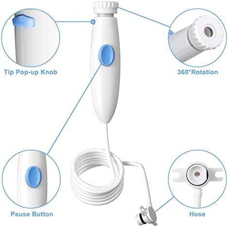 Oral Hygiene Accessories Water Hose Plastic Handle Compatible for Waterpik Oral Irrigator Wp-100 WP-900, Pack of 1 Handle/Hose (Pause Button)
